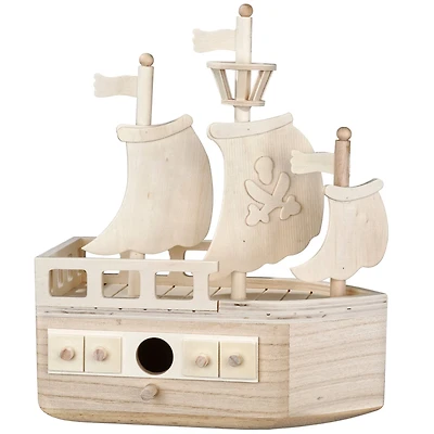 11" Pirate Ship Wooden Birdhouse by Make Market®