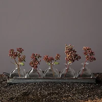 Hello Honey® Iron Tray with Glass Vases Set