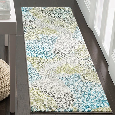 Water Color Boho Motif 2'-2" X 8' Area Rug