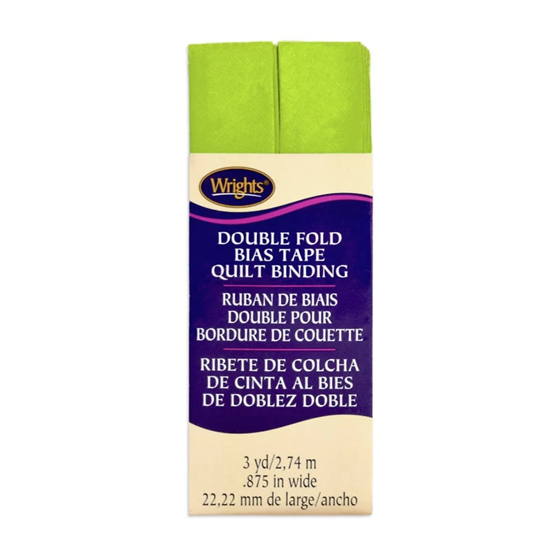 7/8" Lime Green Double Fold Bias Tape Quilt Binding - 3 Yards