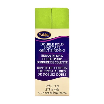 7/8" Lime Green Double Fold Bias Tape Quilt Binding - 3 Yards