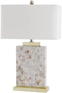 Tory Shell Table Lamp Set in Shell