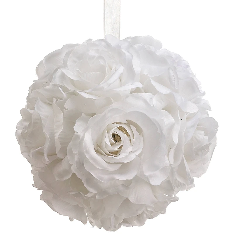 6" White Rose Kissing Ball