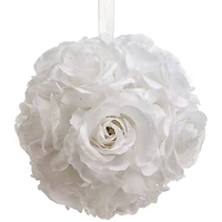 6" White Rose Kissing Ball
