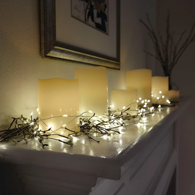 6 Pack: 80ct. Warm White LED String Lights with Silver Wire by Ashland®