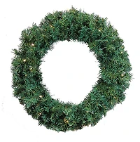 24" Pre-Lit Cedar Pine Artificial Wreath with Warm White LED Lights