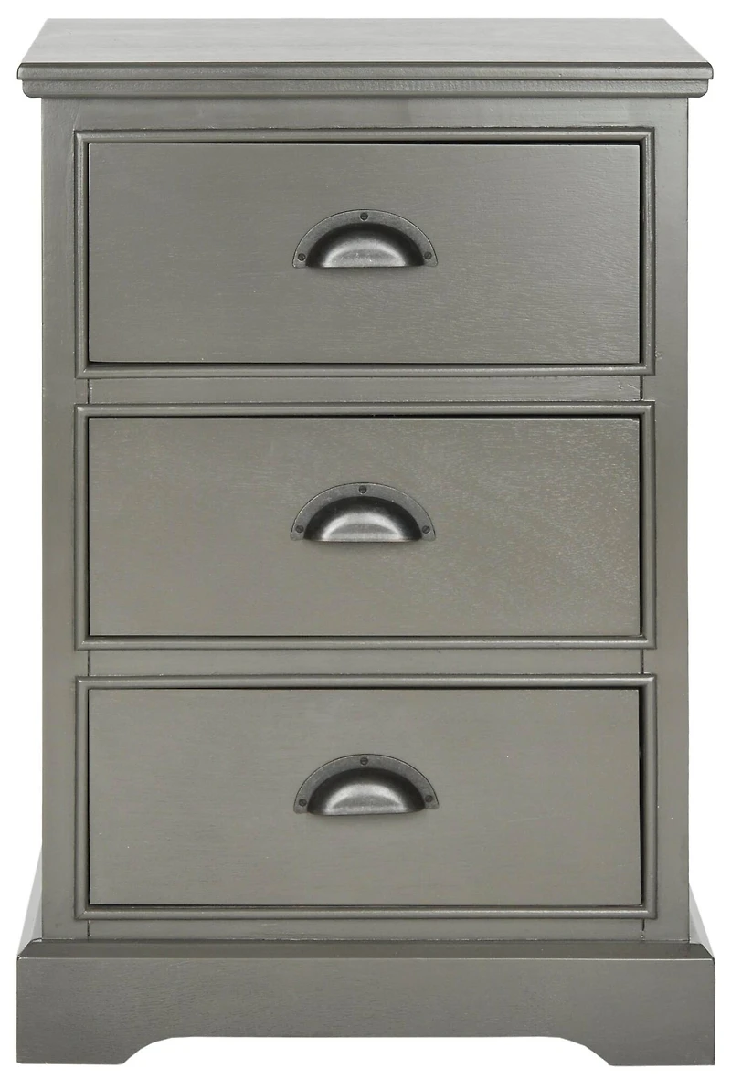 Griffin 3 Drawer Side Table in Grey
