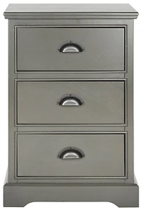 Griffin 3 Drawer Side Table in Grey