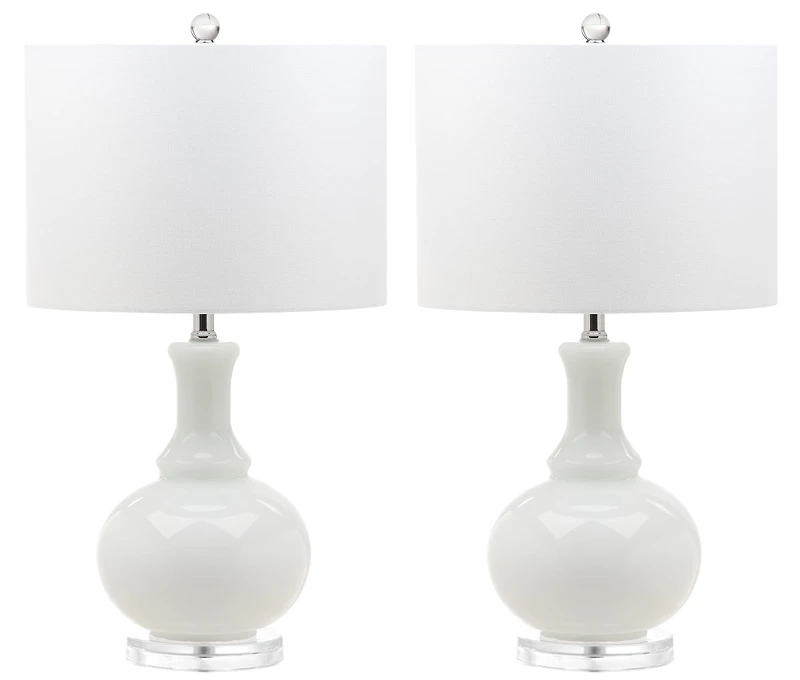 Franny Table Lamp Set in Off White
