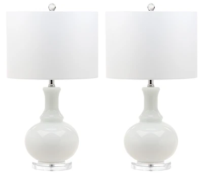 Franny Table Lamp Set in Off White
