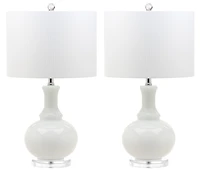 Franny Table Lamp Set in Off White