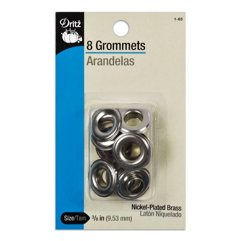 8 Nickel Plated Grommets - 3/8"