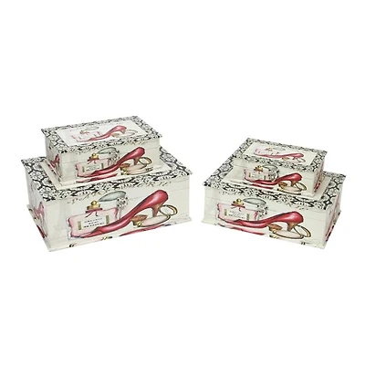 Vintage-Style French Fashion Wooden Storage Boxes Set
