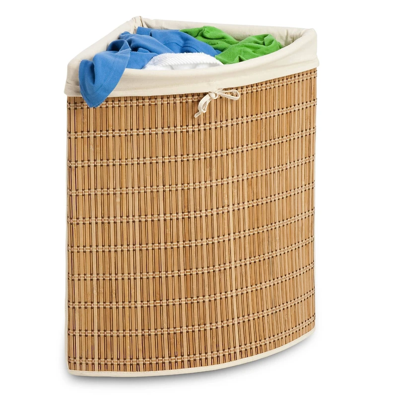 Honey Can Do Bamboo Wicker Corner Hamper