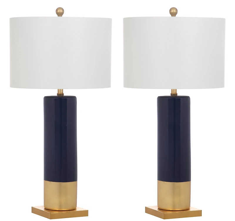Dolce Table Lamp Set in Navy & Gold