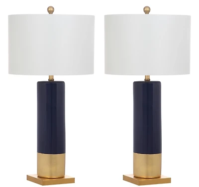 Dolce Table Lamp Set in Navy & Gold