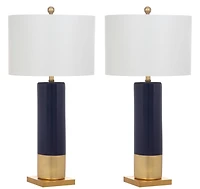Dolce Table Lamp Set in Navy & Gold