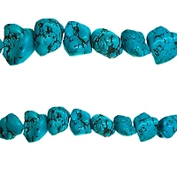 12 Pack: Turquoise Dyed Howlite Nugget Beads by Bead Landing™