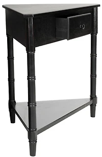 Gomez Corner Table in Distressed Black