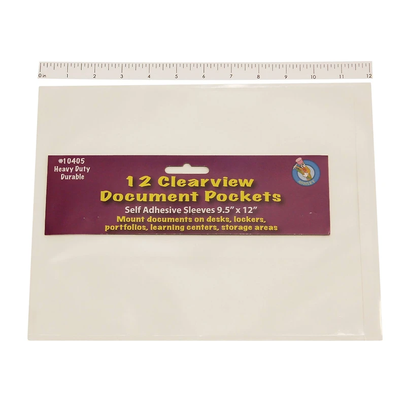 Ashley Productions 9.5" x 12" Clear Document Pockets, 3 Packs