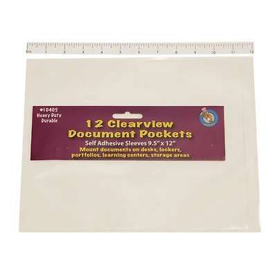 Ashley Productions 9.5" x 12" Clear Document Pockets, 3 Packs