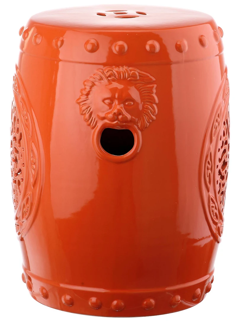 Flower Drum Garden Stool in Orange