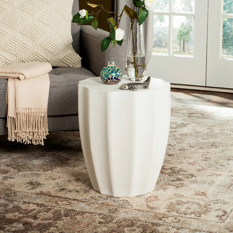 Jaslyn Concrete Stool in Ivory