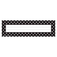 Black Polka Dots Flat Name Plates