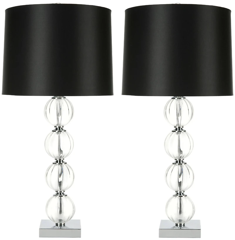 Amanda Glass Globe Lamp Set in