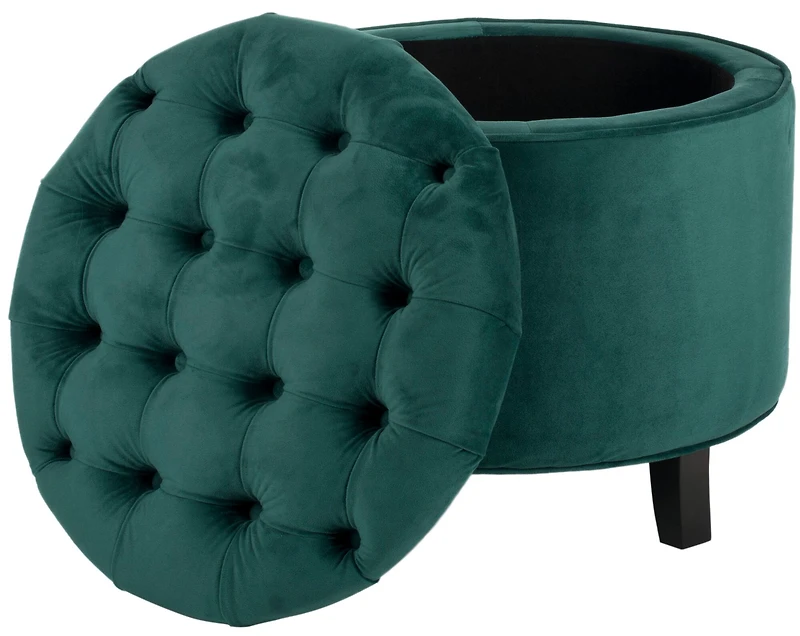 Amiela Tufted Ottoman in Marine