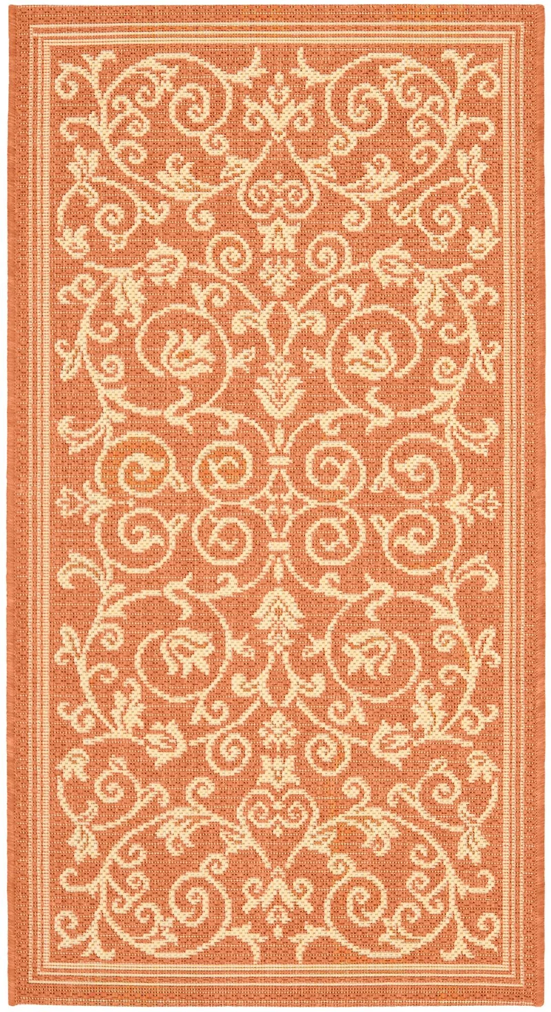 Courtyard Floral Scroll 2' X 3'-7" Accent Rug