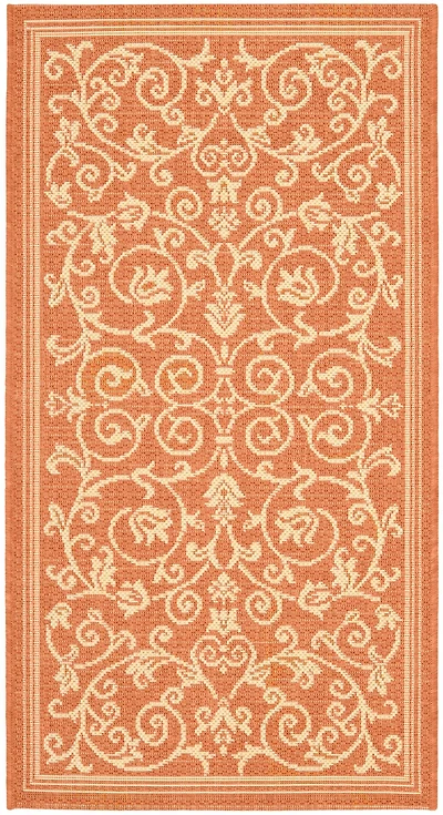 Courtyard Floral Scroll 2' X 3'-7" Accent Rug