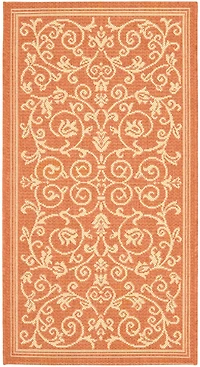 Courtyard Floral Scroll 2' X 3'-7" Accent Rug