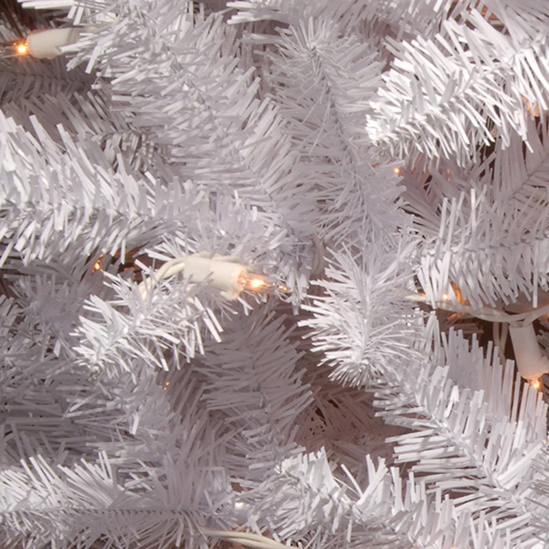 6.5 ft. Pre-Lit Kingswood™ White Fir Hinged Pencil Artificial Christmas Tree, Clear Lights