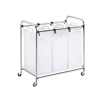 Honey Can Do 32" White & Chrome Heavy Duty Triple Sorter