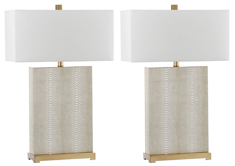 Joyce Table Lamp Set in Creme