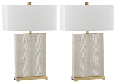 Joyce Table Lamp Set in Creme