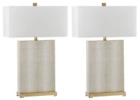 Joyce Table Lamp Set in Creme