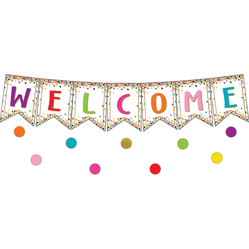 Confetti Pennants Welcome Bulletin Board Display