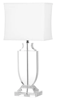 Deirdre Crystal Urn Lamp in Clear & White