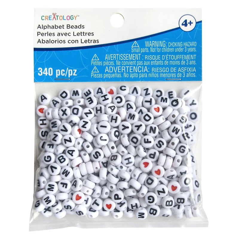 White Round Alphabet Beads by Creatology™