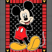 Disney Mickey Stripe & Dots No Sew Fleece Throw Kit