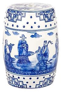 Ocean Jewel Garden Stool in Blue