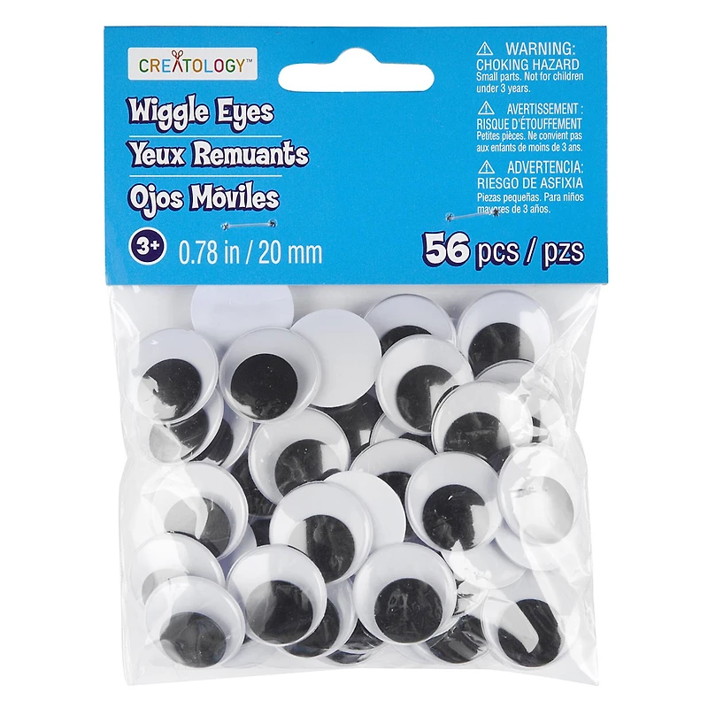 12 Packs: 56 ct. (672 total) 20mm Flat Back Wiggle Eyes Value Pack by Creatology™