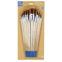 Brown Synthetic Flat Brushes by Artist's Loft® Necessities™