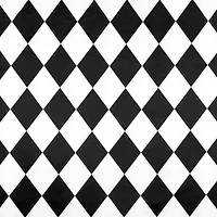 White/Black Harlequin Matte Satin