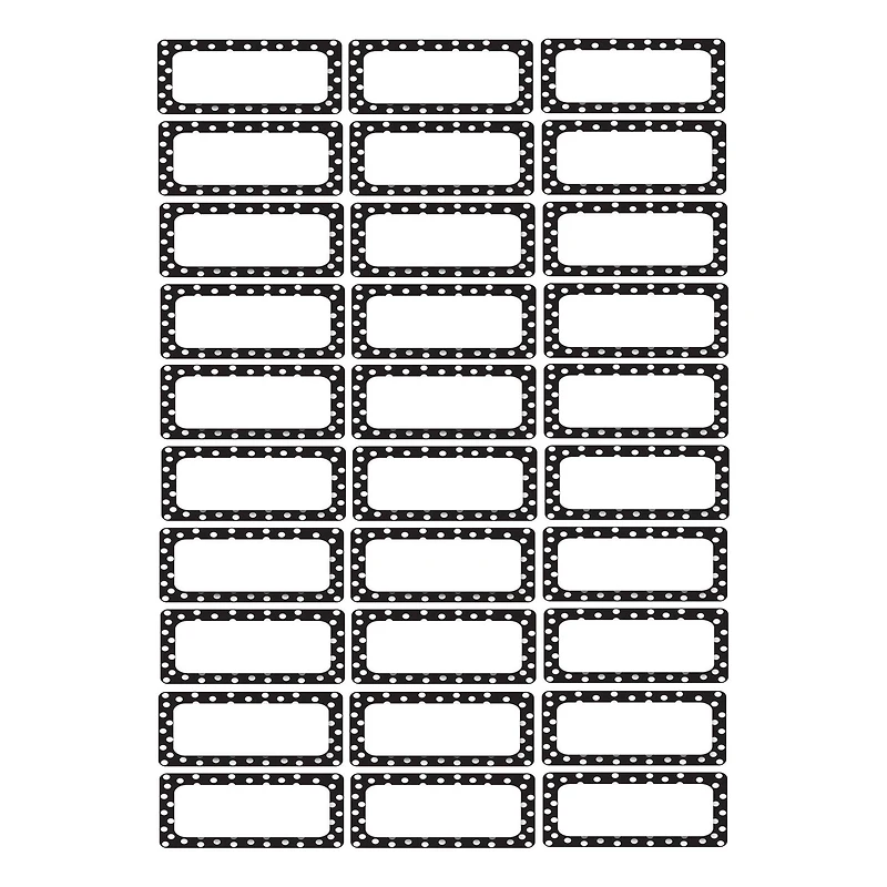 Ashley Productions Black & White Dots Small Magnetic Nameplates, 3 Packs