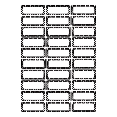 Ashley Productions Black & White Dots Small Magnetic Nameplates, 3 Packs