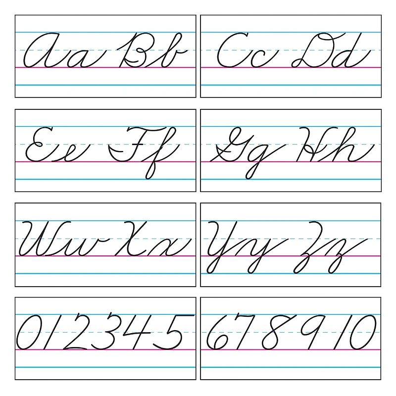 Trend Enterprises® Basic Alphabet Zaner-Bloser Cursive Bulletin Board Set