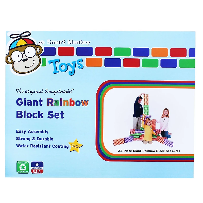 ImagiBRICKS™ Giant Rainbow Building Block Set, 24 pcs